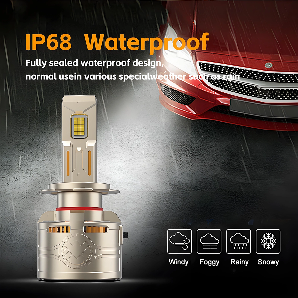 Super Bright 6-Copper-Tube Automotive LED Headlights